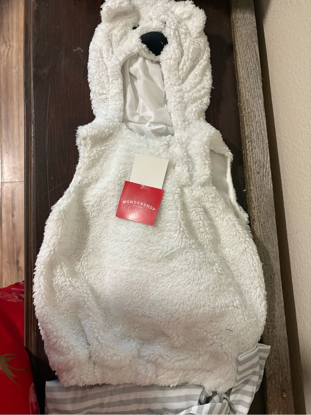 Wondershop White Teddy Bear Hooded Kids Vest